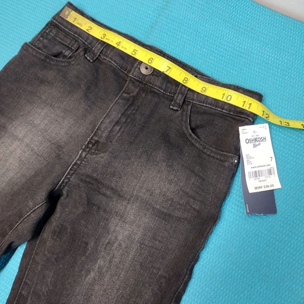 NWT OshKosh Boy's Slim Stretch Jeans Black Size 7